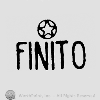 Star in a circle over Finito written with uppercase letters