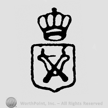 Coat of arms on shield, crown above