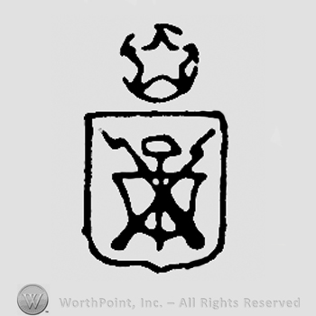 Coat of arms on shield, star in a circle above