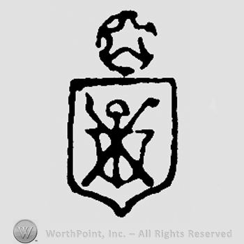 Coat of arms on shield, star in a circle above