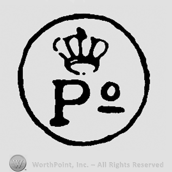 Uppercase P and crown in a circle