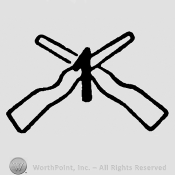 Crossed rifles and number 1