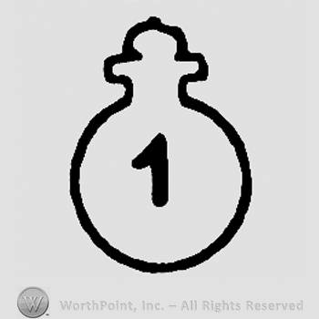 Number 1 on a round design;maybe a bomb.