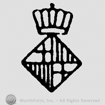 Diamond with design inside, crown above