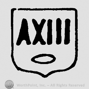 Shield with uppercase AXIII