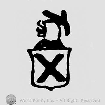 Shield with helmet and capital X