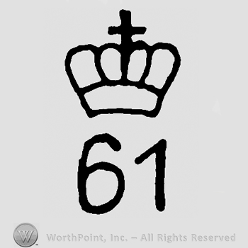 Crown with cross over number 61