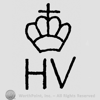 Crown with cross over uppercase HV