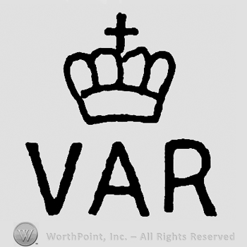 Crown with cross over uppercase VAR