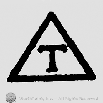 Uppercase T in a triangle