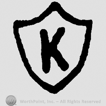 Uppercase K on a shield