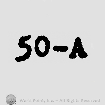 Number 50 and uppercase A separated by a hyphena