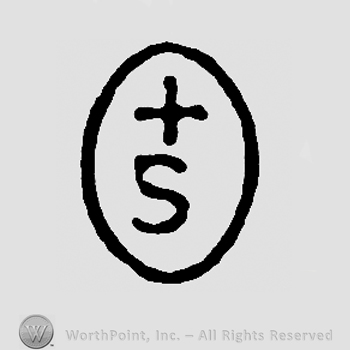 Cross and uppercase S inside an oval