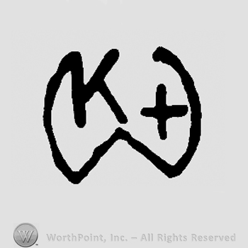 Uppercase K, a cross and a capital stylized W
