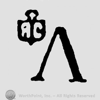 Shield with crown and reversed uppercase V