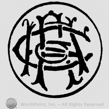 Monogram in circle.