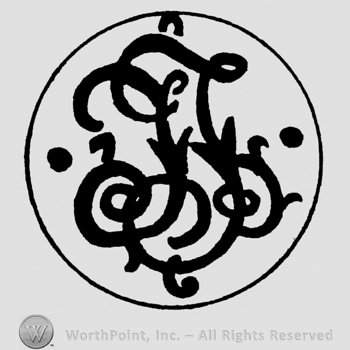 Monogram in circle.