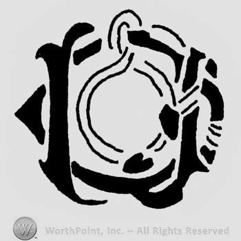 Monogram in circle.