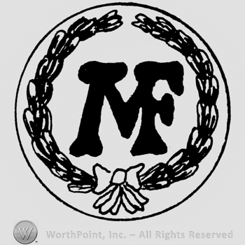 Monogram in circle; enclosing letters M and f.
