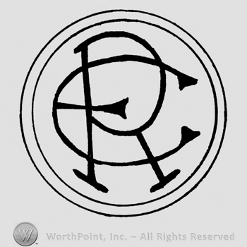 Letters E and R in a double circle.