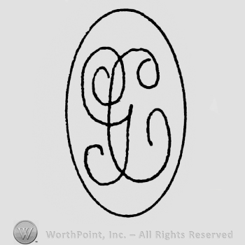 Monogram in oval.