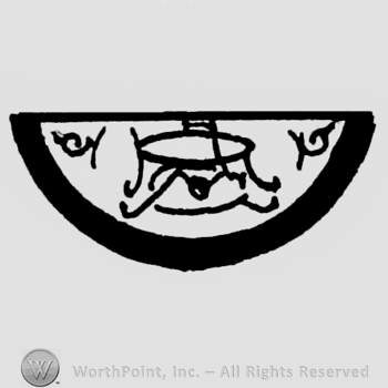 Half circle with monogram.
