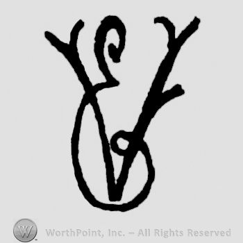 Letters E and V written by hand.