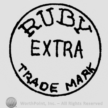 RUBY EXTRA TRADE MARK written in circle.