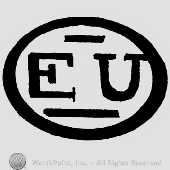 Letters E, U in oval.