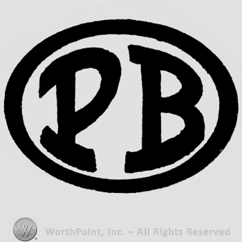 Letters P,B in oval.