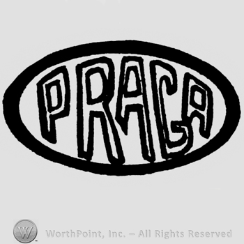 PRAGA written in oval.