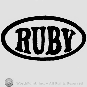 RUBY written in oval.