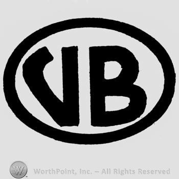Initials V, B in oval.