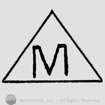 Initial M in triangle.