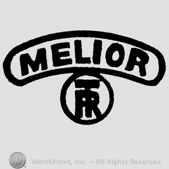 MELIOR written on a curved border; a circle enclosing letters T, R bellow.