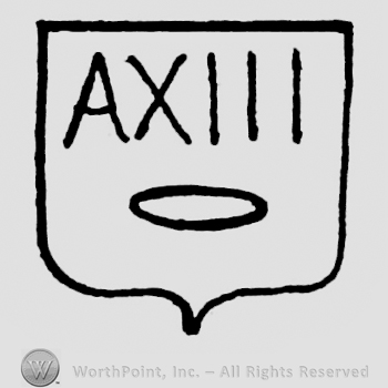 AXIII and an oval, all on a shield.