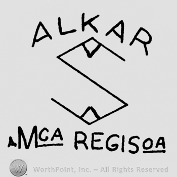 Letter S; ALKAR written above and MCA REGISOA written bellow.