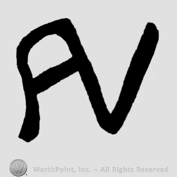 Letters A and V conjoined.