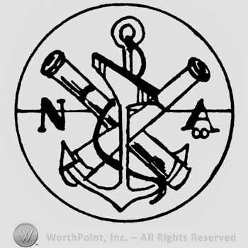 Anchor and two monocles, allin circle.