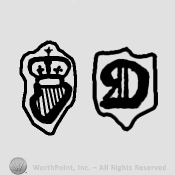 Harp, crown above and date-letter D