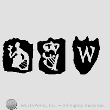 Britannia and Harp, crown above and date-letter W