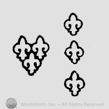 Three fleur-de-lys and three fleur-de-lys