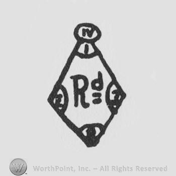 diamond design, uppercase R and lowercase D written in the center, roman number 4 written above