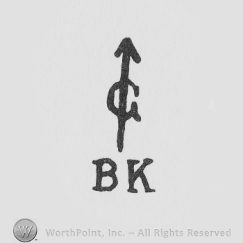 Capital C written over an arrow, BK in uppercase below