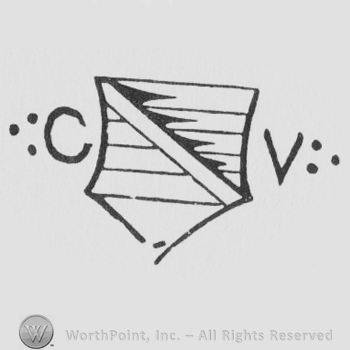a shield and the initials CV