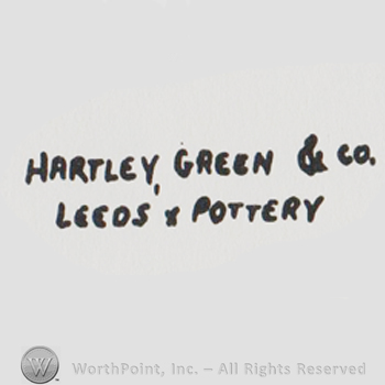 the name Hartley Green & Co Leeds Pottery in uppercase
