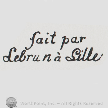 the text FAIT PAR LEBRUN A SALLE in handwriting