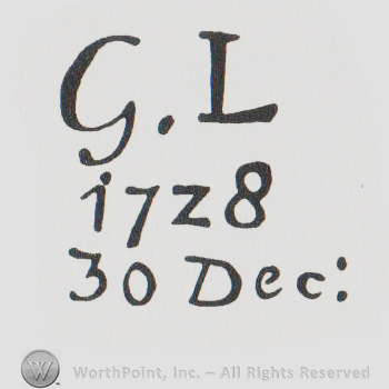the lettes GL above the date 1728 30 Dec