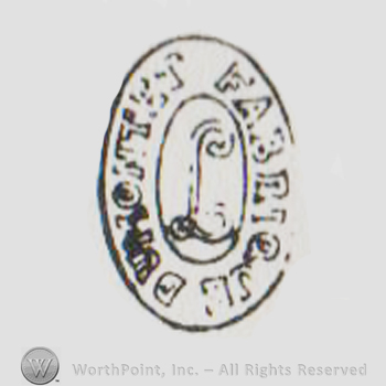 double oval with Montet Fabrique and a handwritten L