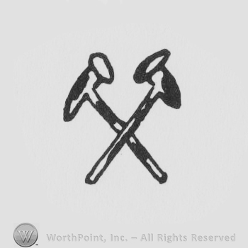 Two crossed hammers